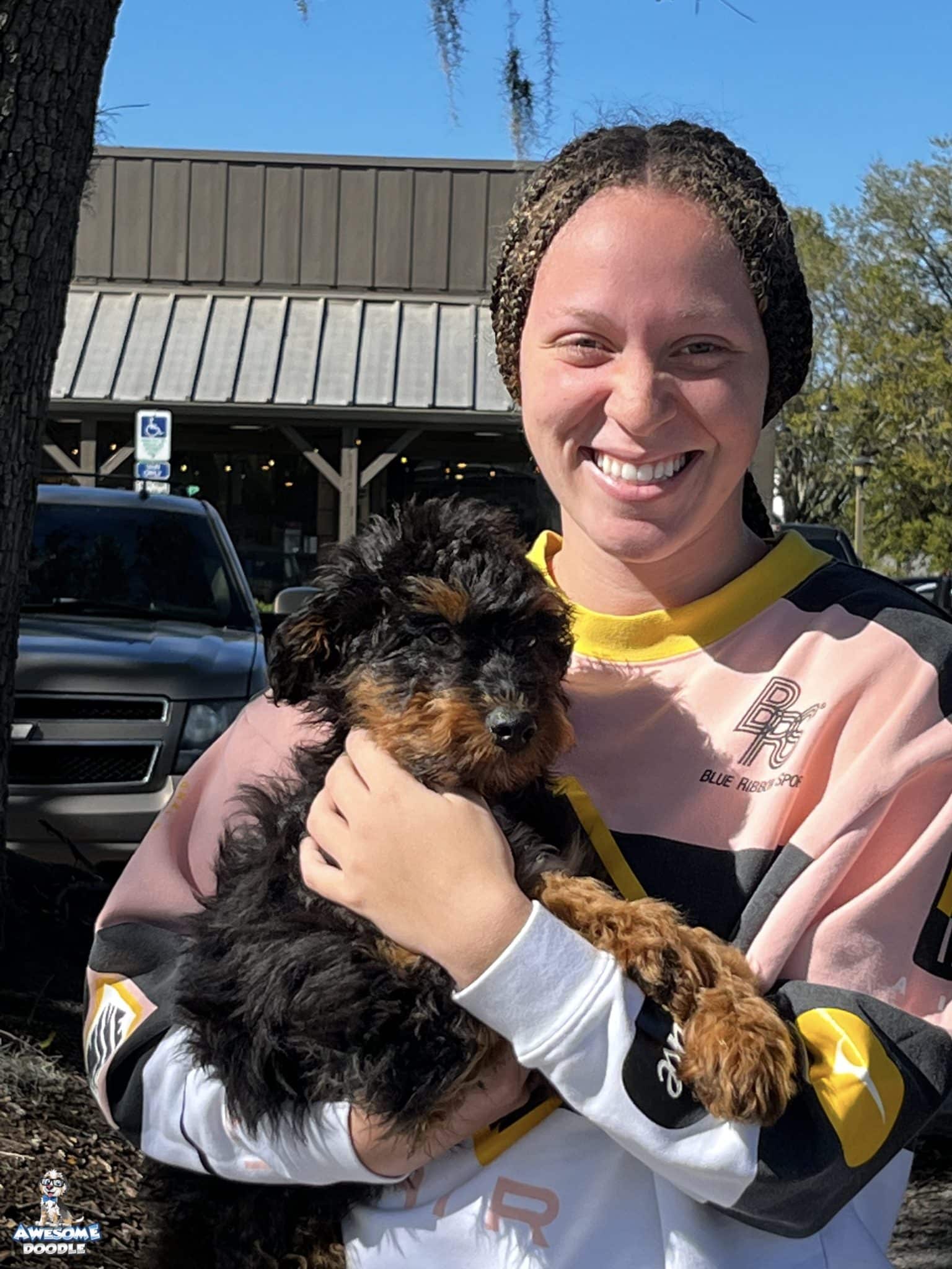 homecoming with new puppy